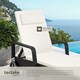image 4 of Sun Lounger - 6-position backrest, weather and UV-resistant, soft pillow, two wheels | Black | black/beige | 1