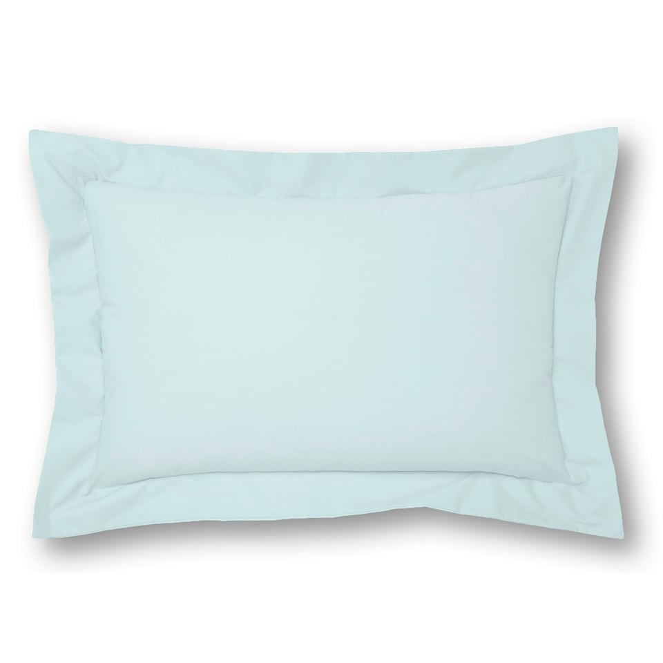Charlotte Thomas Poetry Polycotton Oxford Duck Egg Blue Pillowcase - 50 x 75cm + 5cm Border Blue | Duck Egg Blue