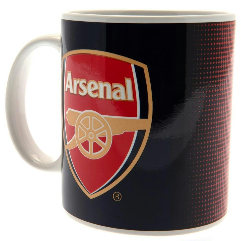 image 1 of Arsenal FC Fade Design Ceramic Mug In Printed Card Box - Navy/Red/White - 9 x 8cm