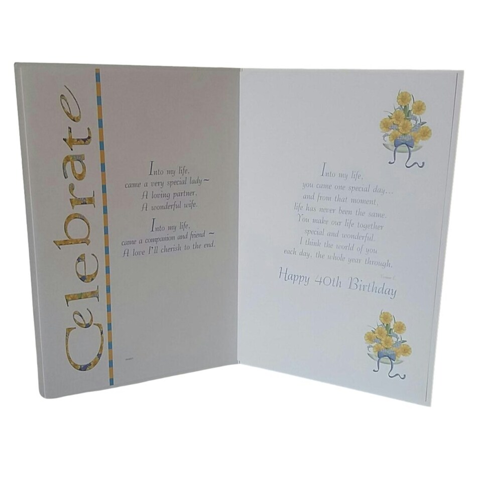 image 1 of To My Wife With Love Happy 40th Birthday card