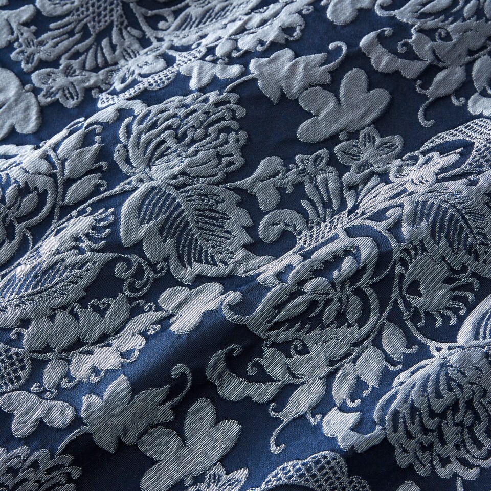 image 1 of Sandringham Damask Soft Easy Care Bed Linen Bedding Duvet Cover Quilt Set With Pillow Cases | Blue | Double