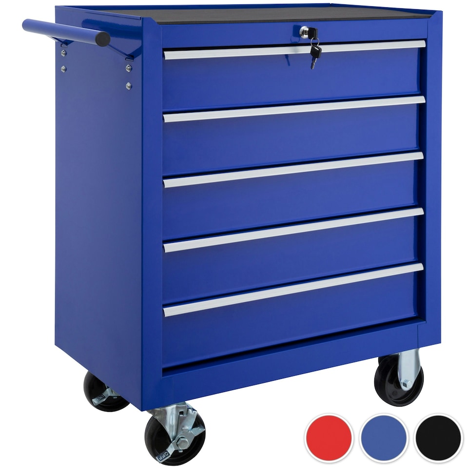 image 1 of Tool Chest - with wheels, 5 drawers, central locking system Black | Black