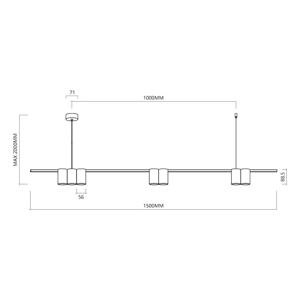 image 1 of Milagro Pendant Light (Strip) Genesis White 7xGU10
