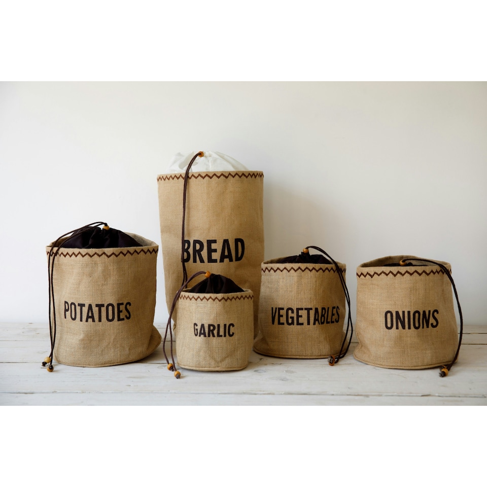 image 1 of Natural Elements Garlic Storage Bag Hessian Natural Brown