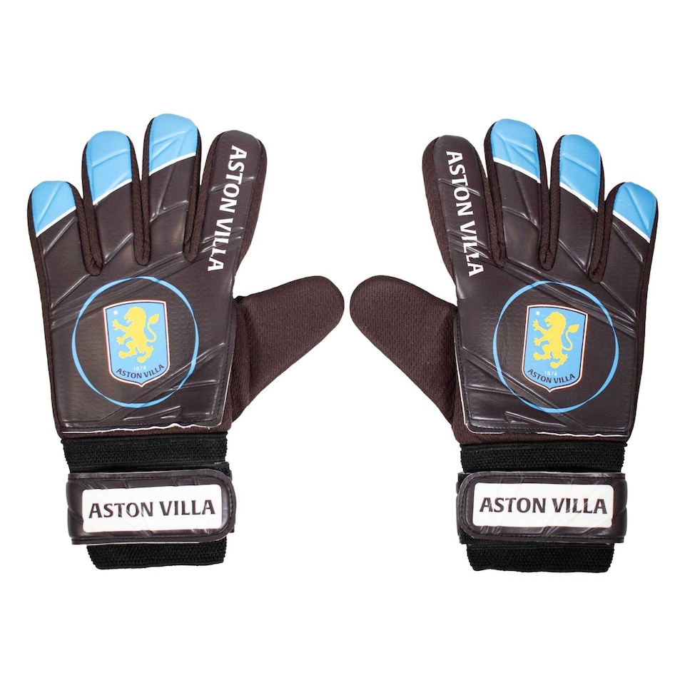 image 1 of Aston Villa FC Boys Crest Goalkeeper Gloves | Red | Claret | 1