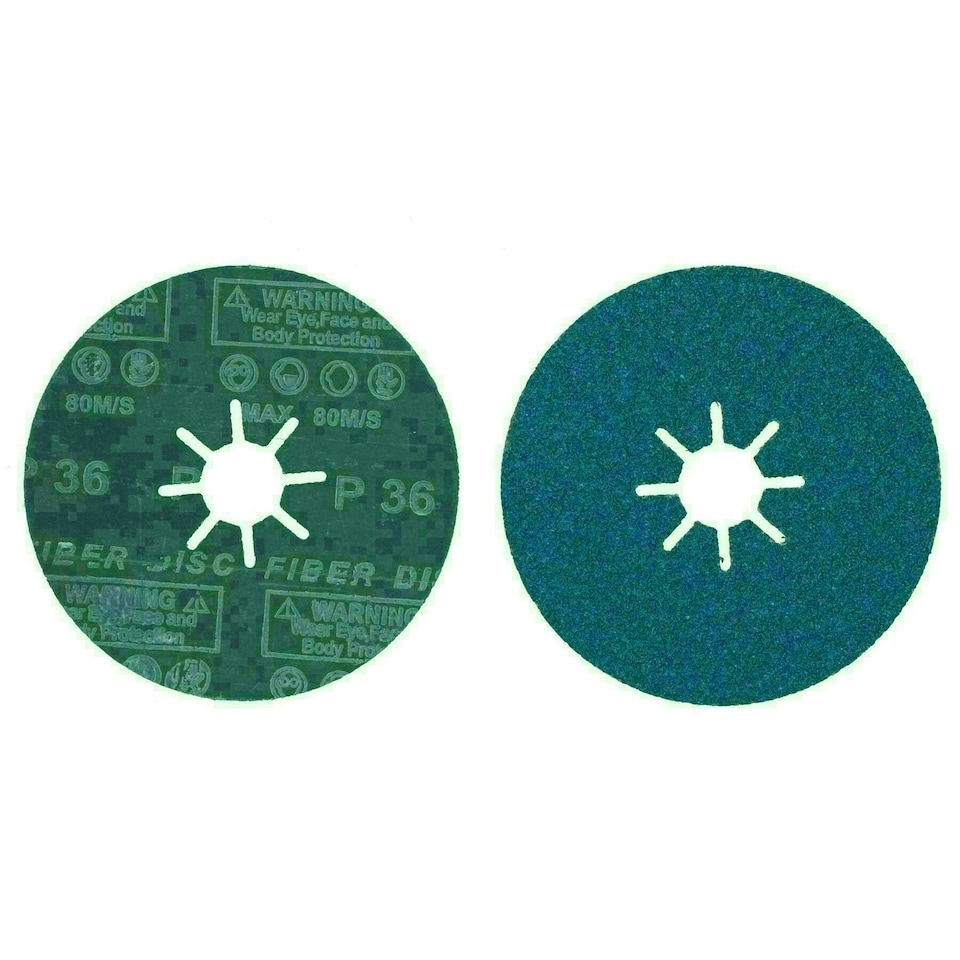 image 1 of 115mm 36 Grit Fibre Zirconium Oxide Abrasive Discs Sanding Grinding 200 Pack