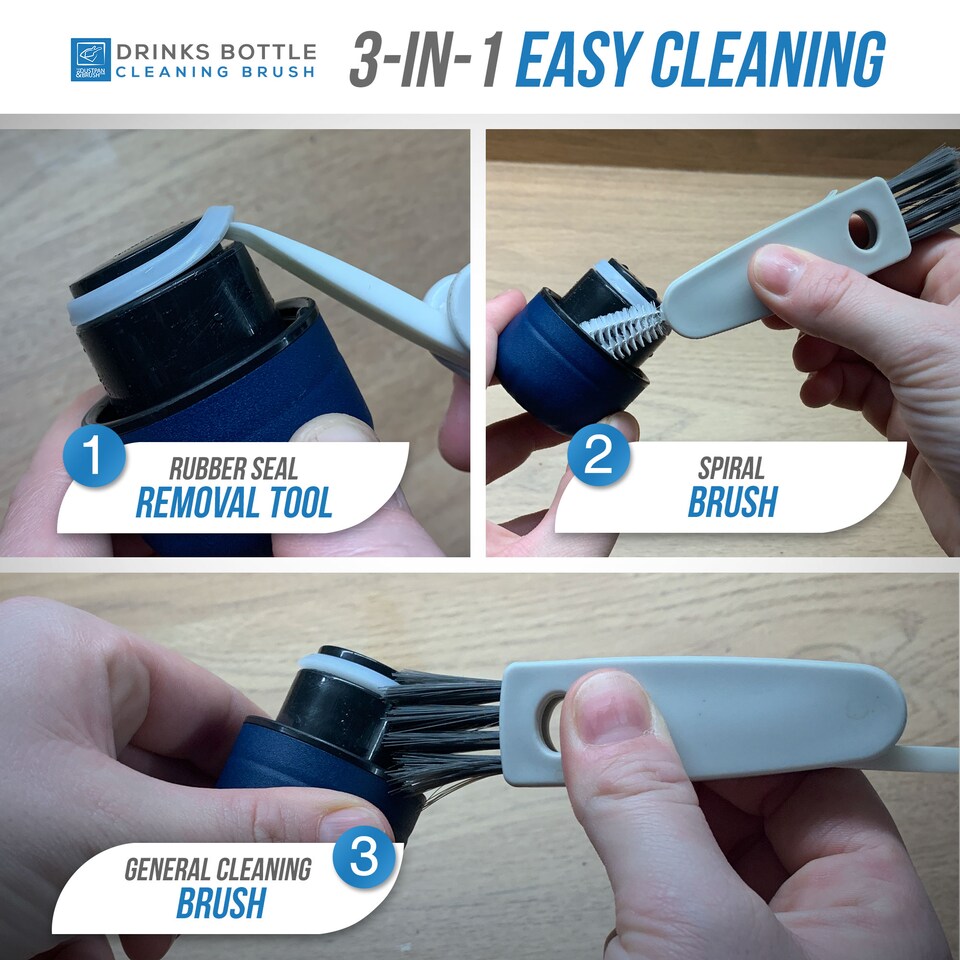 image 1 of Bottle Brush Lid Cleaner 3 in 1 Multifunctional Bottle Brushes for Cleaning - Pack of 2
