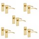 image 1 of Golden Grace 5 Pairs Victorian Scroll Astrid Handle Latch Door Handles in Gold Polished Brass with 120mm x 40mm Backplate Gold