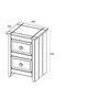 image 6 of Capri White 2 Drawer Petite Bedside Cabinet - Shaker Style, Coastal & Country Bedroom Furniture | White | White | One Size | 1