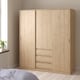 image 6 of Naia Wardrobe with 2 Sliding Doors 1 Door 3 Drawers in Jackson Hickory Oak