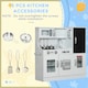 image 6 of AIYAPLAY Play Kitchen, Pretend Toy Kitchen with Toy Phone, Chalkboard, White