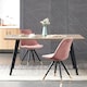 image 8 of Single Sofia Ergonomic Modern Dining Chair Upholstered in Velvet, Metal Legs with Gold End Tips | Pink