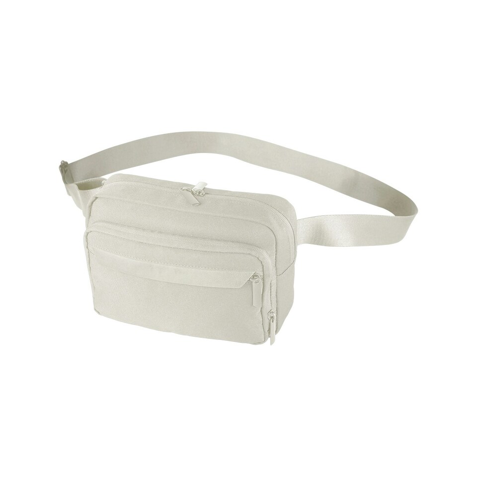 image 1 of Quadra Recycled Polyester Crossbody Bag - Natural Stone - One Size