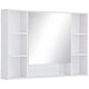 image 1 of kleankin Bathroom Cabinet Wall Mount Storage organiser Mirror Shelves White White
