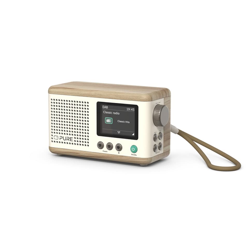 image 1 of Pure Classic Mini Portable Radio - Cotton White and Oak