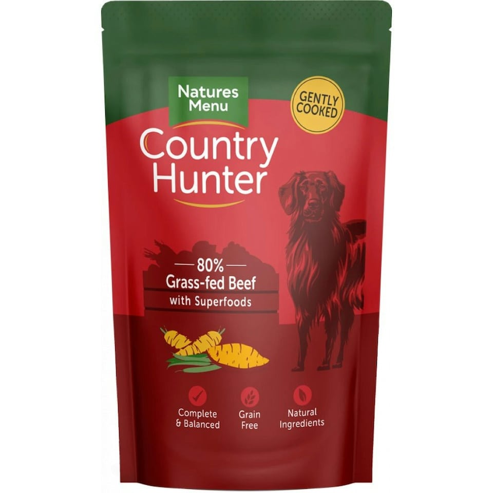 image 1 of Country Hunter Grass Grazed Beef Dog Pouch Multipack - 6 x 150g