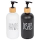 image 1 of Harbour Housewares 2pc Glass Hand & Dish Soap Dispensers Set - 500ml - White/Black