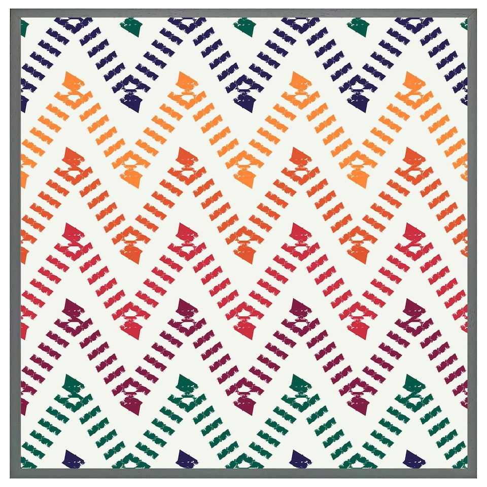 image 1 of Freehand horizontal zigzag and chevron stripes (Picutre Frame) Brown | Oak | S