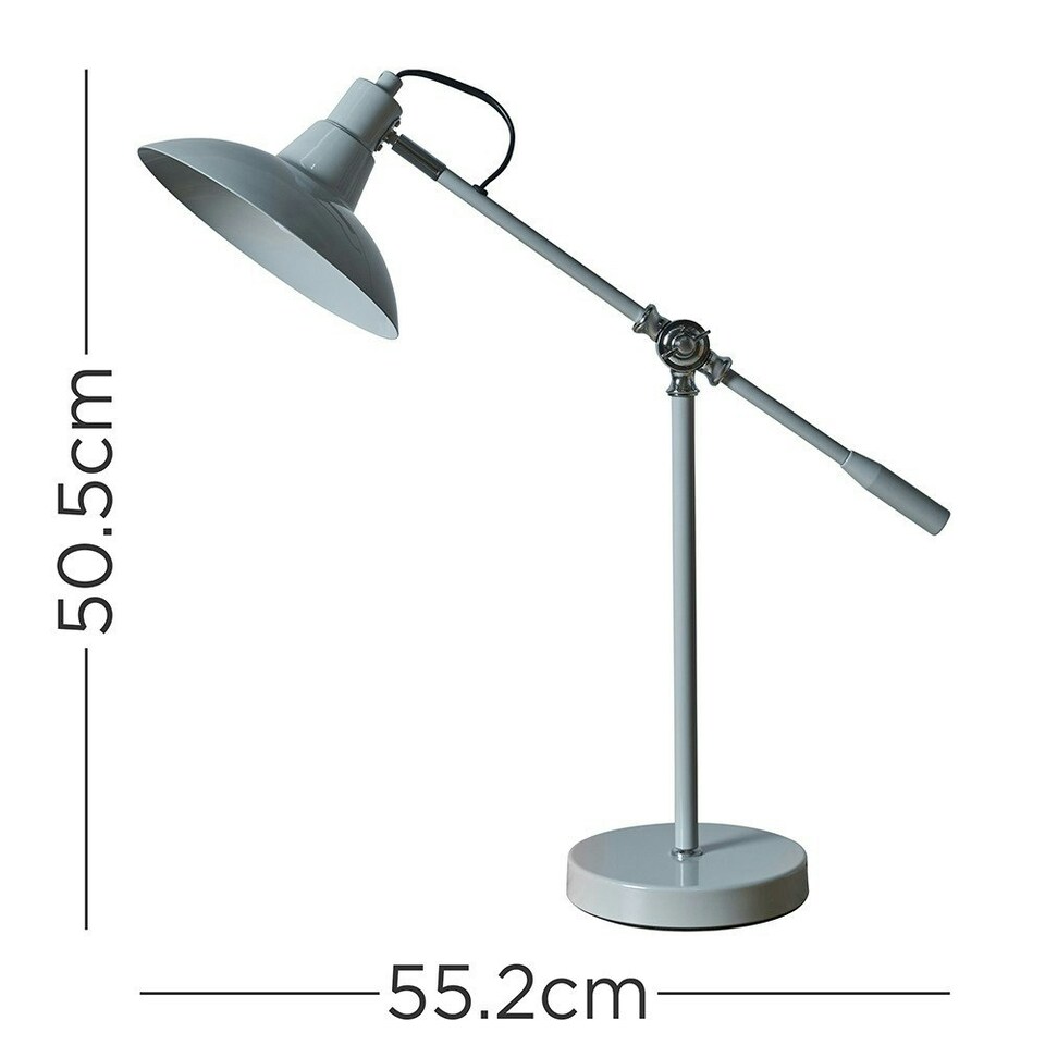 image 1 of ValueLights Civic Painted Grey Table Lamp and E14 Golfball LED 4W Warm White 3000K Bulb