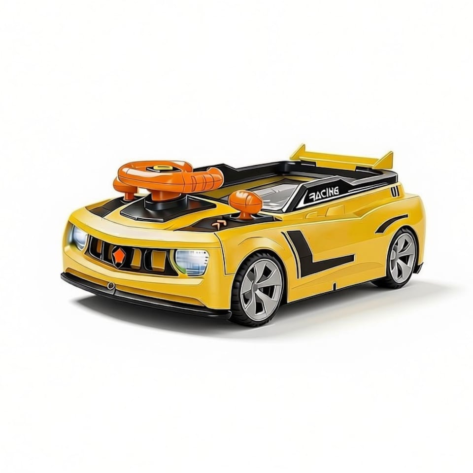 image 1 of Simulation Racing Car Game Toy for Kids - Interactive Driving Game with Steering Wheel, Lights & Sounds