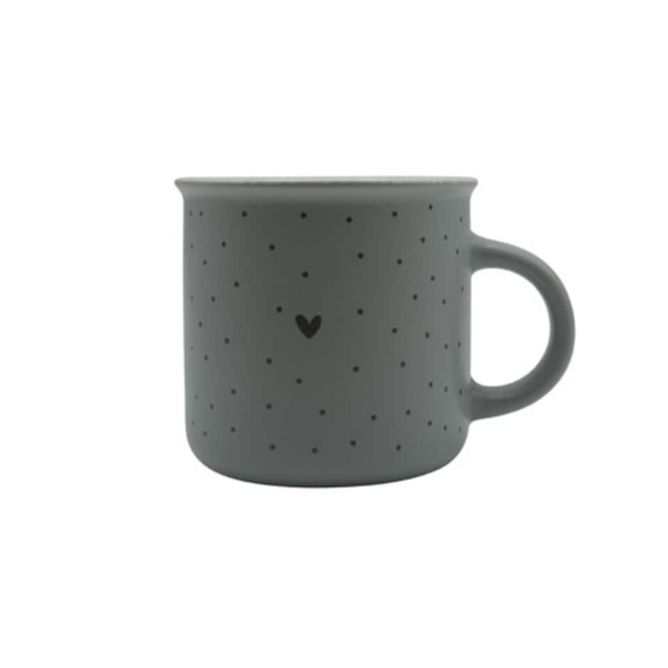 image 1 of Heart Design Ceramic Coffee Mug Set 400m | Grey | Light Grey with Heart Line | 400ml | 1