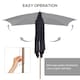 image 3 of Outsunny Wooden Garden Parasol Sun Shade Patio Umbrella Canopy Black