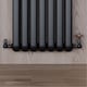 image 2 of Derry Traditional - Black Thermostatic Radiator Valve & Lockshield Corner 15mm