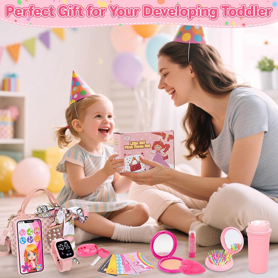 image 1 of Girls Pretend Play Handbag & Makeup Toy Set