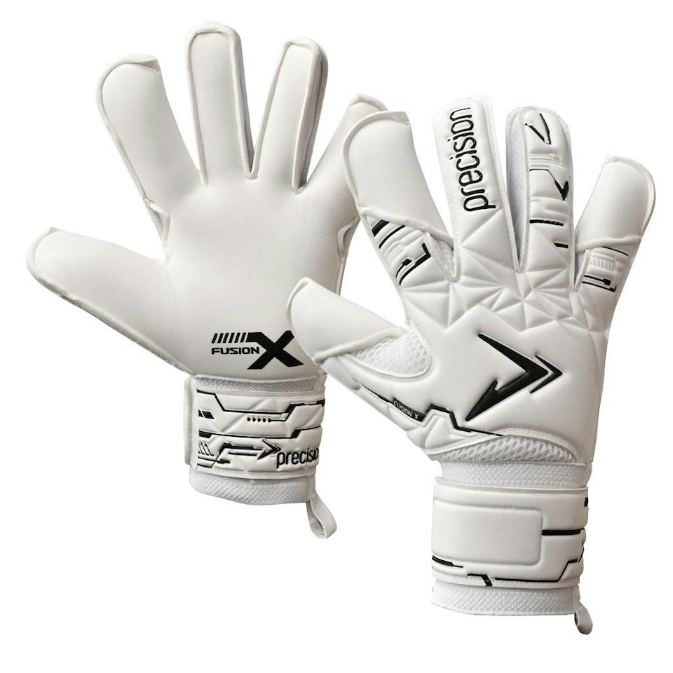 Precision Unisex Adult Fusion X Pro Classic Hybrid Giga Goalkeeper Gloves - White/Black - 8