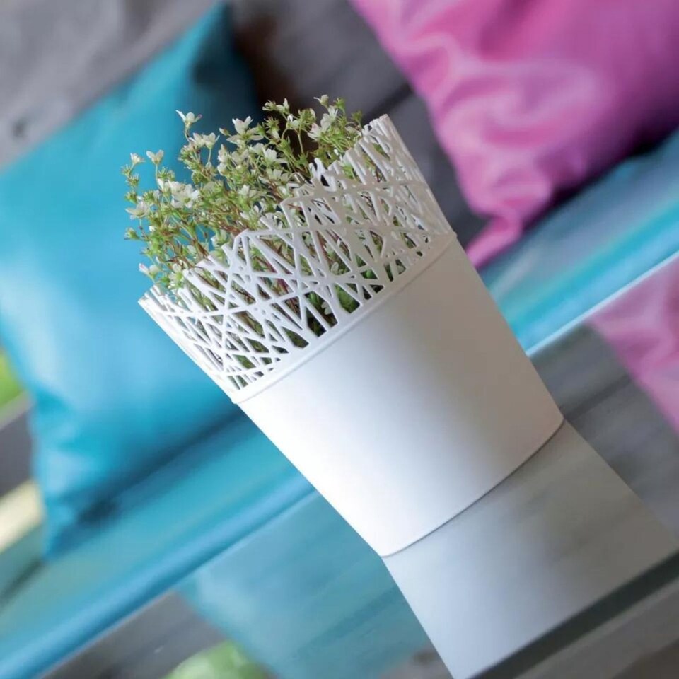 image 1 of Mini Plastic Flower Planter Pots - 183x160x160 cm | Grey | Grey & Set of 1 | 1