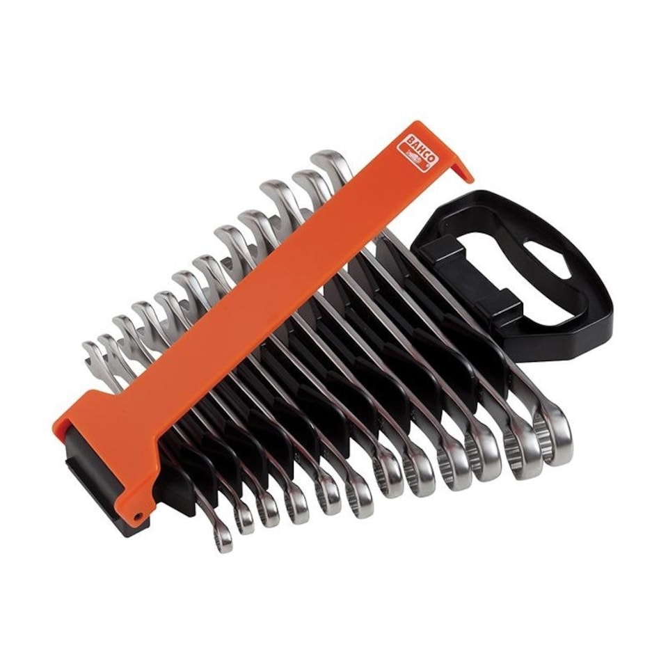Bahco Chrome Polished Combination Spanner Set, 12 Piece - Multi Colour - One Size