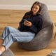 image 5 of Dalton Cord Adults Bean Bag Recliner and Pouffe, Ready Filled Beanbag and Footstool Grey | Grey | Charcoal Grey | 1
