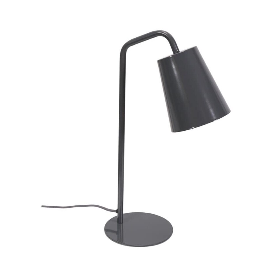 image 1 of ValueLights Bibi Charcoal Grey Arched Stem Metal Classic Table Lamp