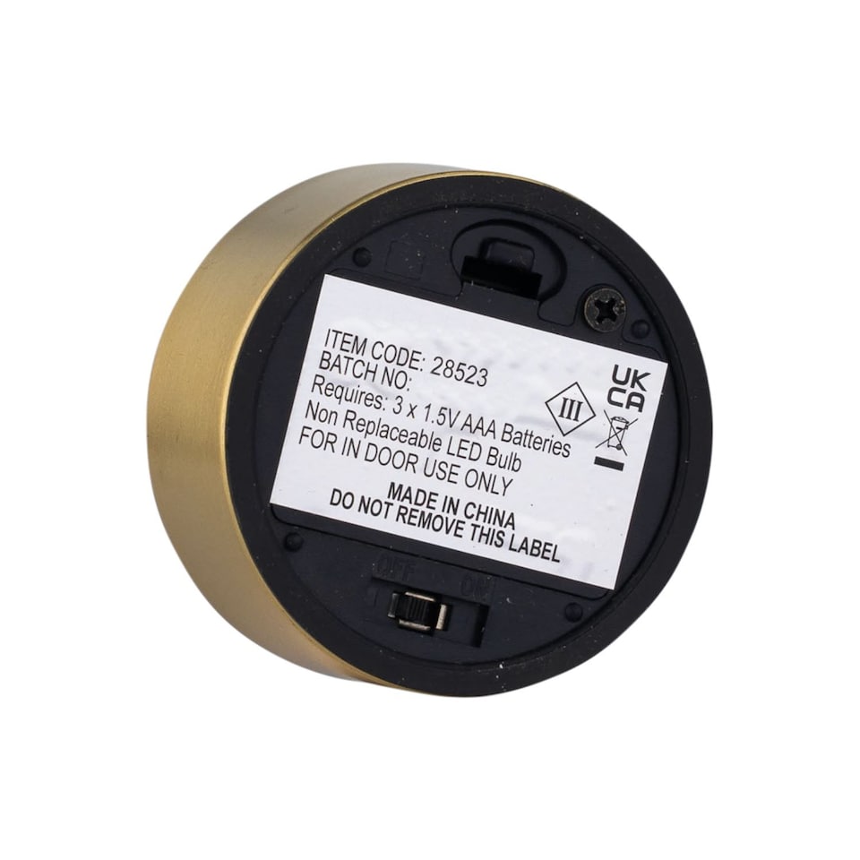 image 1 of Set of 2 Betchley - Battery Operated Satin Brass Lamp with White Glass | Gold | White | Medium | 2