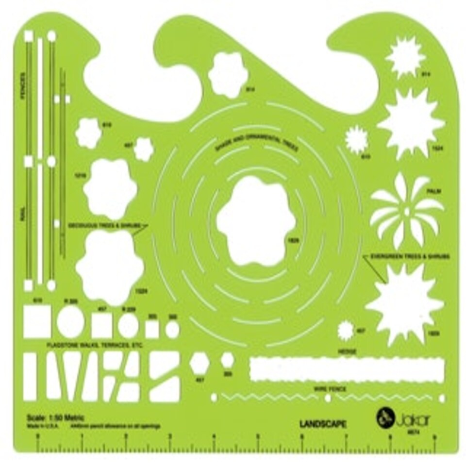 image 1 of Jakar Metric Templates - Landscape: Scale 1:50. 202x171mm (4674)