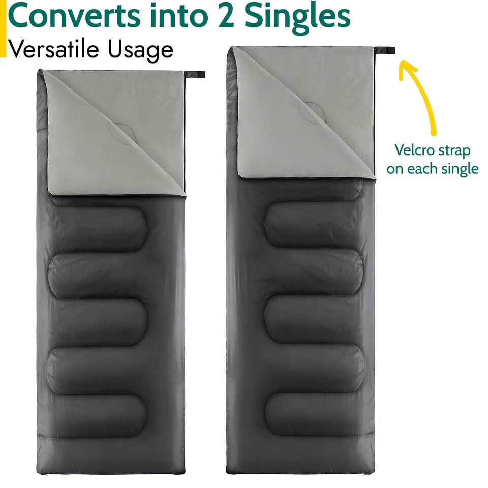 image 1 of Double Sleeping Bag - Charcoal