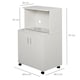 image 5 of HOMCOM Kitchen Storage Unit, Modern Microwave Stand Trolley Cart, Sideboard with Cabinet,  Locking Wheels, Shelf for Living Room, Dining Room, White