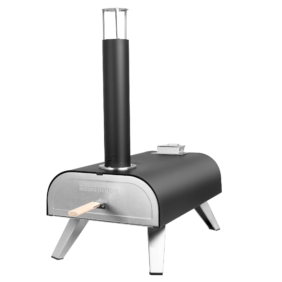 image 1 of George Foreman 12''  Dual Fuel Powered Pizza Oven With Carry Bag & Paddle Black GFDFPO2BPC