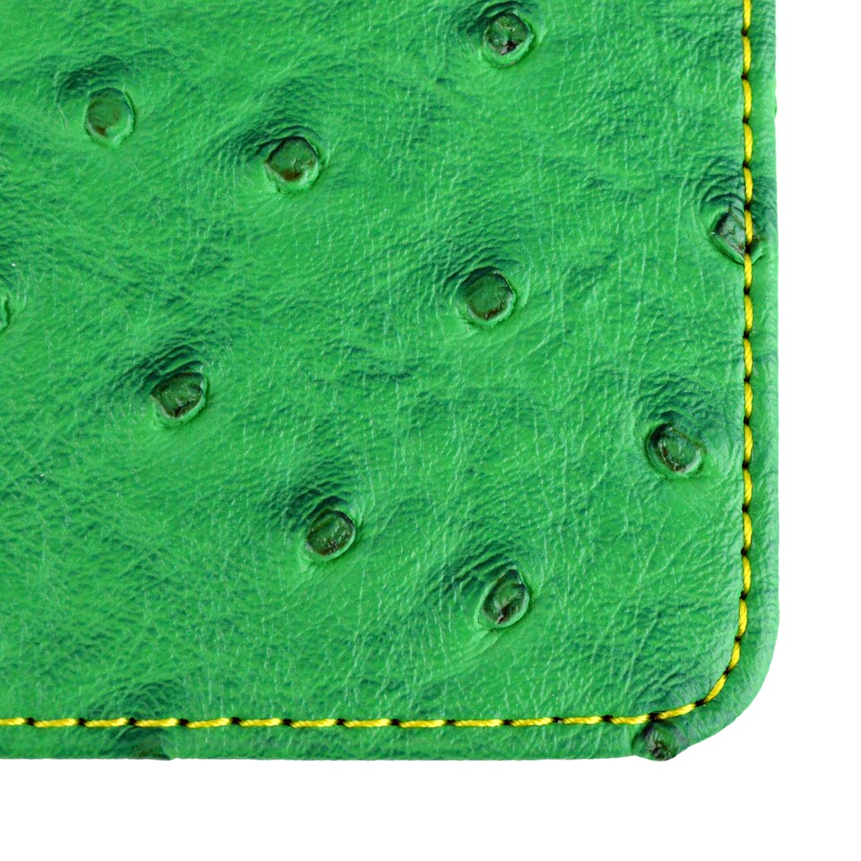 image 1 of Premium Ostrich Golf Scorecard Holder - Green / Yellow