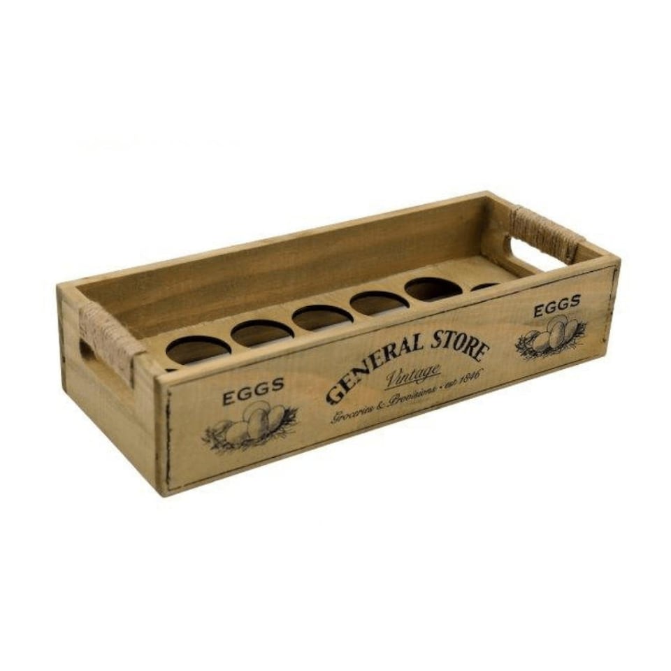 Sifcon International Wooden Rustic Egg Holder - 12-Egg Capacity