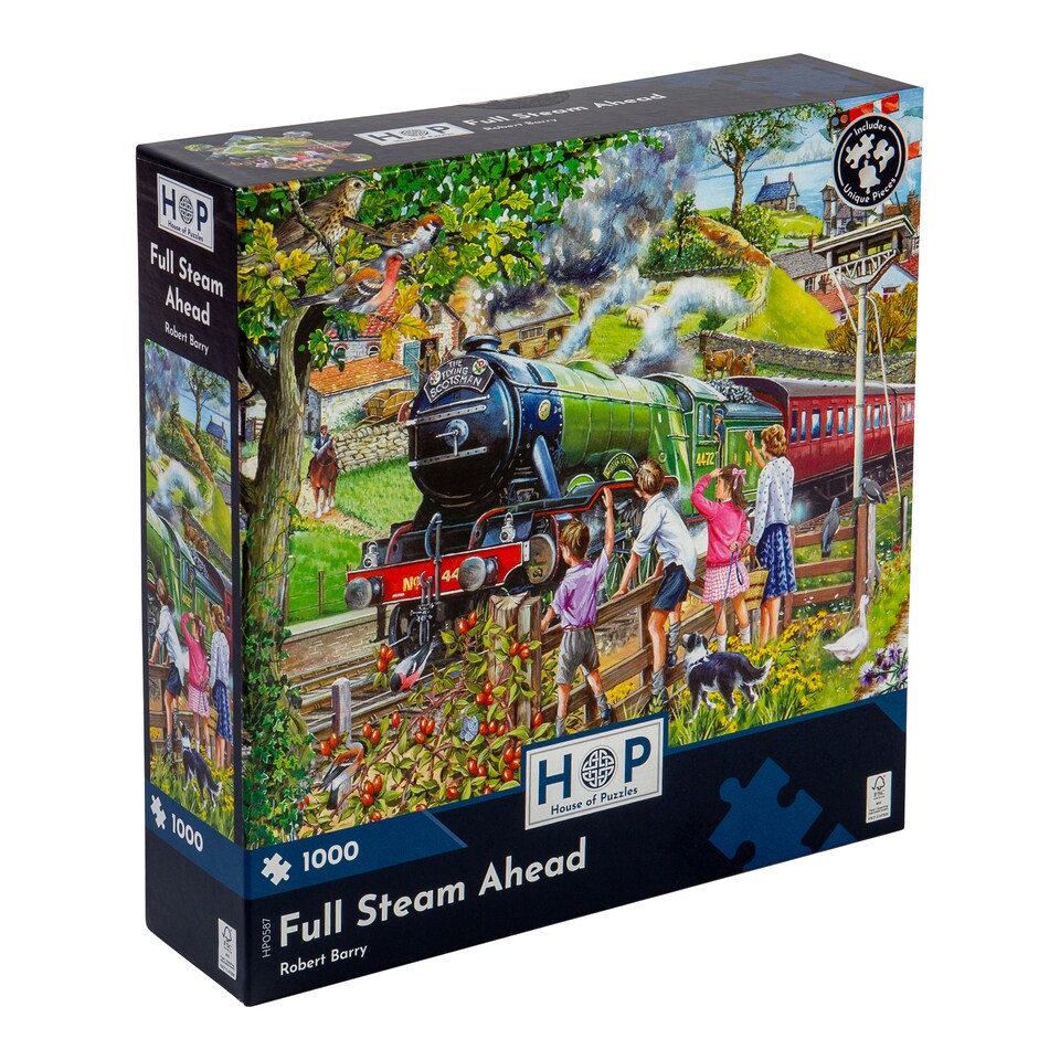 image 1 of Full Steam Ahead 1000 Piece Jigsaw Puzzle