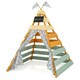 image 1 of COSTWAY Wooden Play Tent Indoor Kids Teepee Tent Triangle Hideaway Playhouse