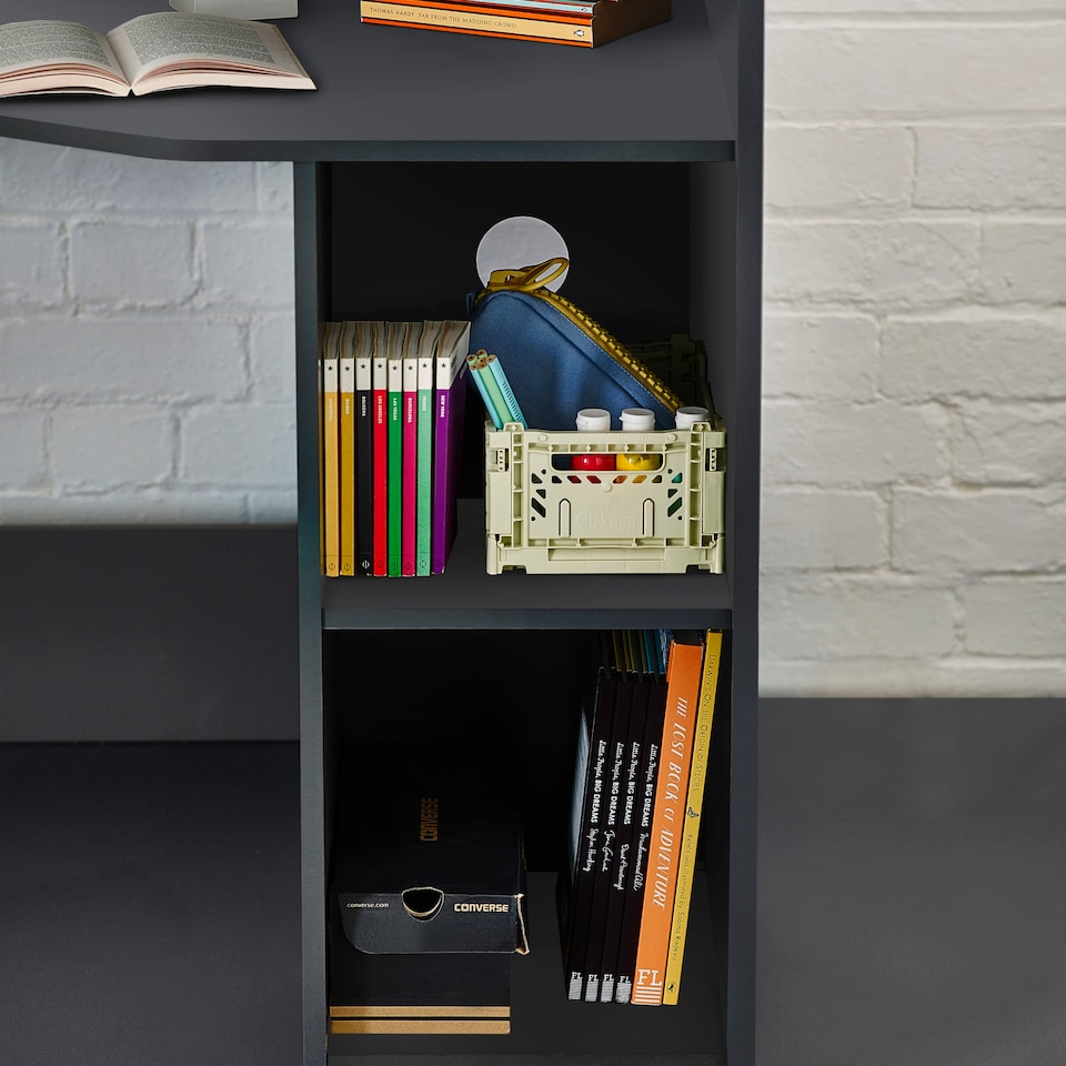 image 1 of Hercules 90cm Single Anthracite Black Highsleeper Loft Bed with Desk
