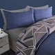 image 5 of OHS Abstract Geo Print Plain Reverse Duvet Cover and Pillowcase Bedding Set, Single - Grey