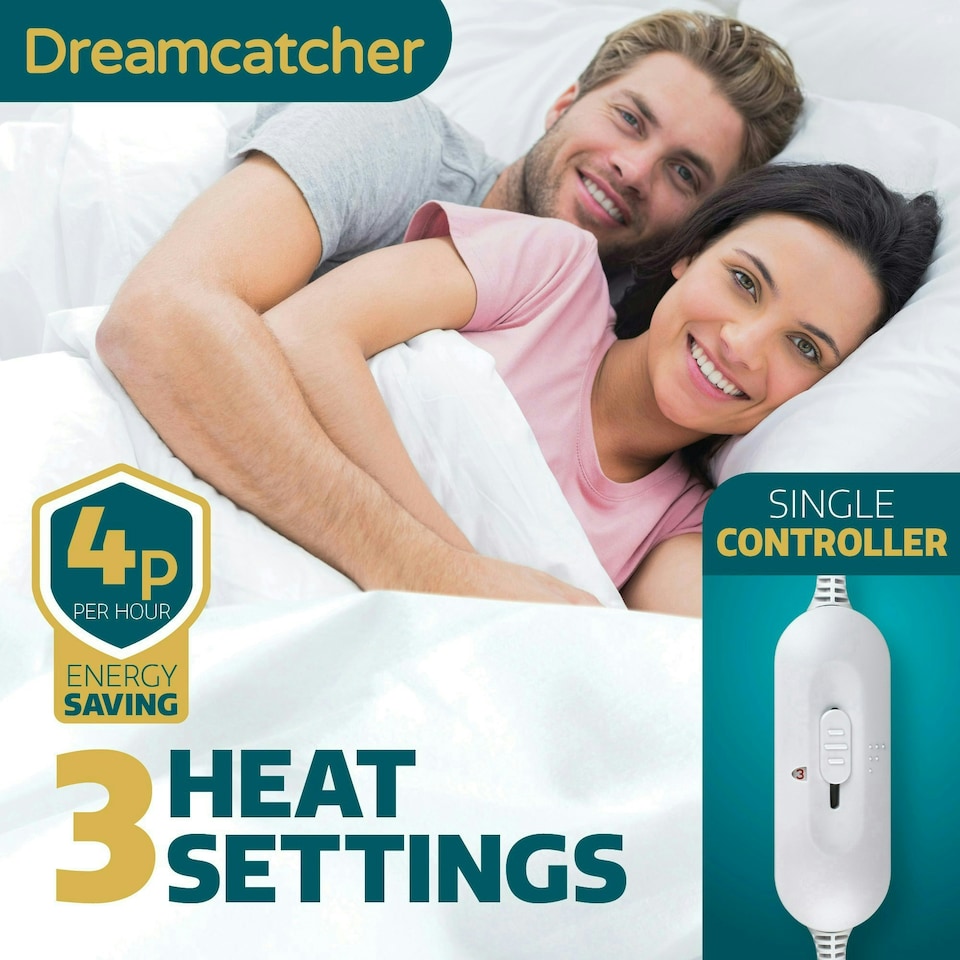 image 1 of Dreamcatcher King Size Electric Under Blanket Heated Fitted Cover Single Control