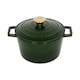 image 1 of Argon Tableware 2.8L Round Cast Iron Casserole Dish with Self-Basting Lid - 2.95QT Dutch Oven Roasting Dish Pot | Green | Green | 1