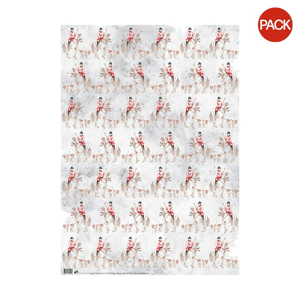 Deckled Edge Gift Wrap (Pack Of 2) - Huntsman and Hounds - 50 x 70cm