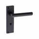 image 2 of Golden Grace Victorian T-Bar Straight Door Handles Bathroom WC Toilet Complete in Matt Black with (GG) Bathroom Mortise Lock & 1 Pair of 3" Ball Bearing Hinges Black