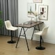 image 2 of HOMCOM Bar Stools Set of 2 Adjustable Swivel Bar Chairs with Backrest Cream | Beige