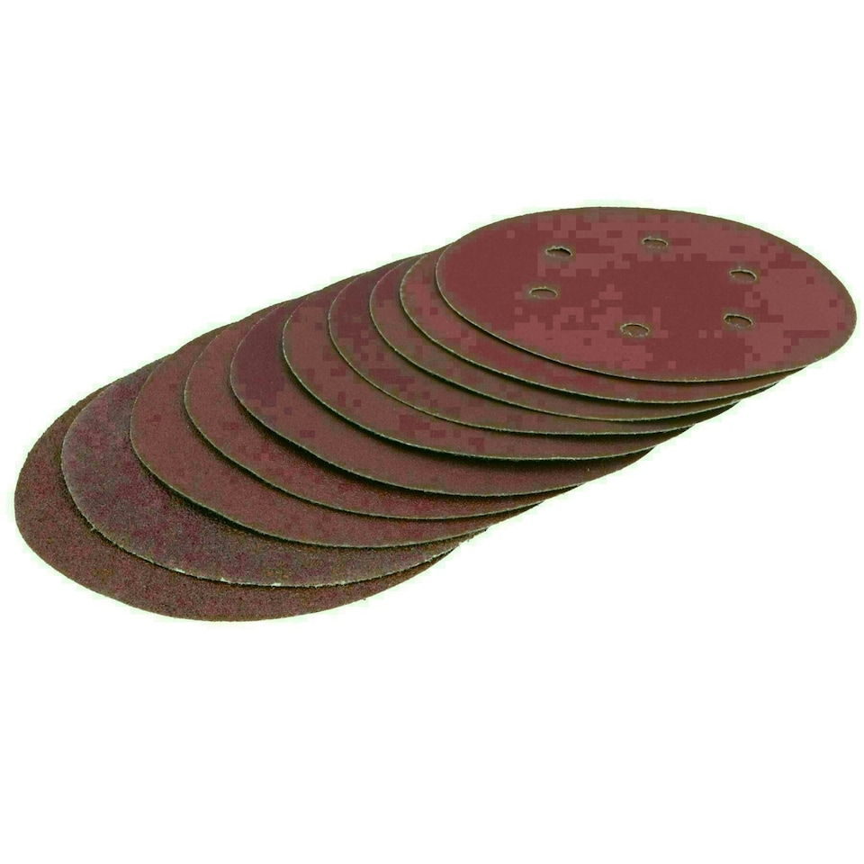image 1 of Hook/Loop Sanding Abrasive Discs Orbital DA Palm Sander 10PK 150mm Mixed Grit